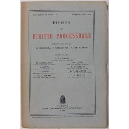 Rivista di Diritto Processuale. Annata 1968. Diretta da: Francesco Carnelutti, Giuseppe Chiovenda, Piero Calamandrei, Enrico Tullio Liebman. Anno XXIII (Seconda Serie)