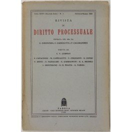 Rivista di Diritto Processuale. Annata 1980. Diretta da: Francesco Carnelutti, Giuseppe Chiovenda, Piero Calamandrei, Enrico Tullio Liebman. Anno XXXV (Seconda Serie)