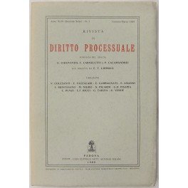 Rivista di Diritto Processuale. Annata 1989. Diretta da: Francesco Carnelutti, Giuseppe Chiovenda, Piero Calamandrei, Enrico Tullio Liebman. Anno XLIV (Seconda Serie)