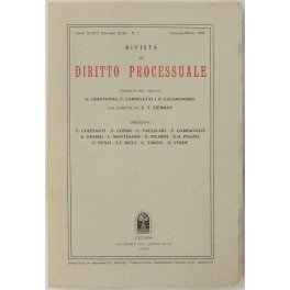 Rivista di Diritto Processuale. Annata 1993. Diretta da: Francesco Carnelutti, Giuseppe Chiovenda, Piero Calamandrei, Enrico Tullio Liebman. Anno XLVIII (Seconda Serie)