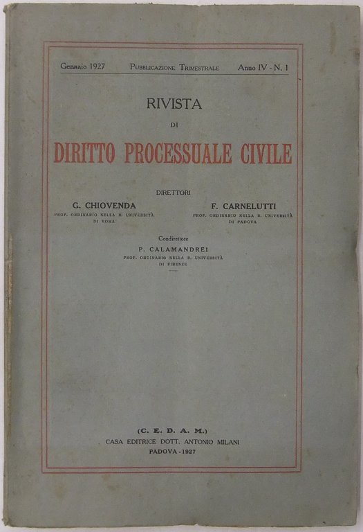 Rivista di Diritto Processuale Civile. Annata 1927. Diretta da: Francesco … | Immagine Gallery 2
