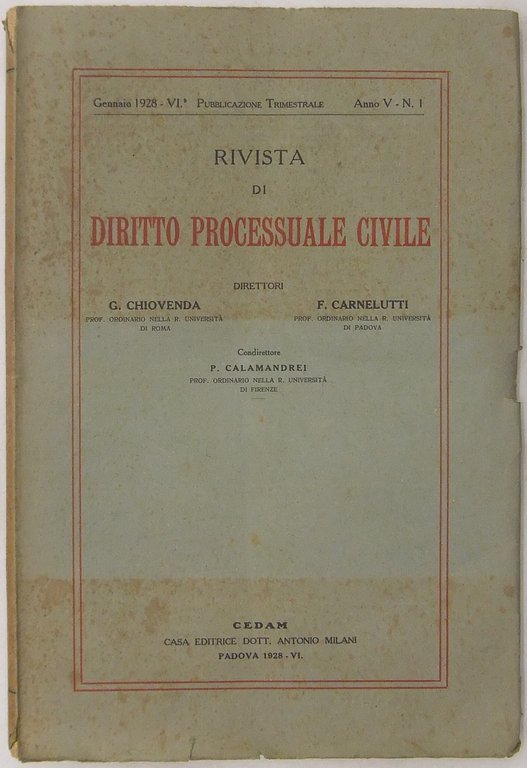 Rivista di Diritto Processuale Civile. Annata 1928. Diretta da: Francesco … | Immagine Gallery 2