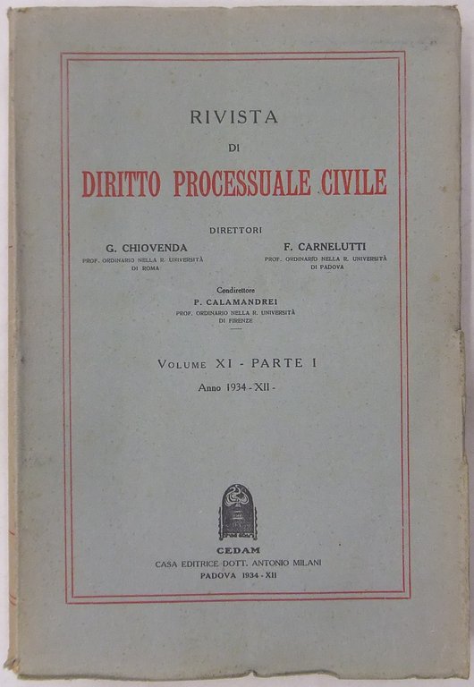 Rivista di Diritto Processuale Civile. Annata 1934. Diretta da: Francesco … | Immagine Gallery 2