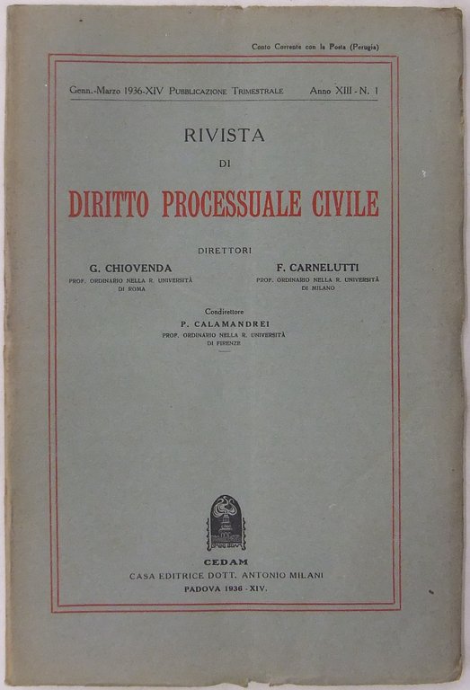 Rivista di Diritto Processuale Civile. Annata 1936. Diretta da: Francesco … | Immagine Gallery 2