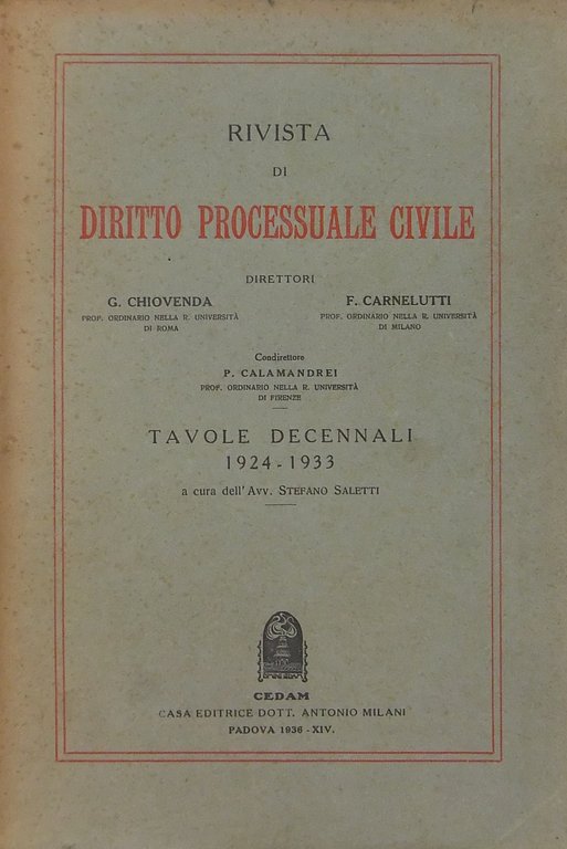 Rivista di Diritto Processuale Civile. Diretta da: Francesco Carnelutti, Giuseppe … | Immagine Gallery 2