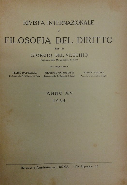 Rivista Internazionale di Filosofia del Diritto. Diretta da G. Del … | Immagine Gallery 2