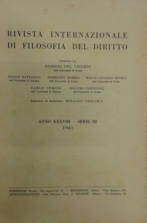 Rivista Internazionale di Filosofia del Diritto. Diretta da G. Del … | Immagine Gallery 2