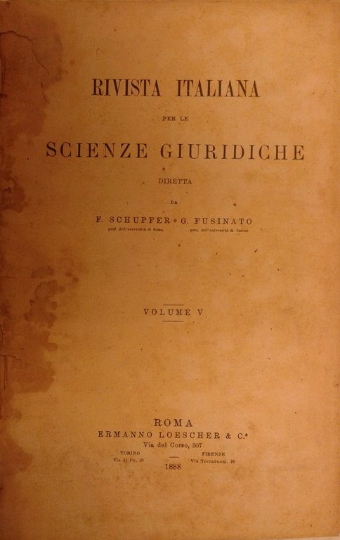 Rivista italiana per le scienze giuridiche. Vol. V - 1888 | Immagine Gallery 2