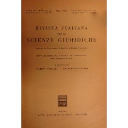 Rivista italiana per le scienze giuridiche. Vol. VI-VII della Serie …