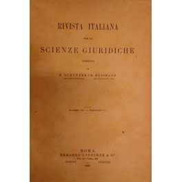 Rivista italiana per le scienze giuridiche. Vol. VII - 1889