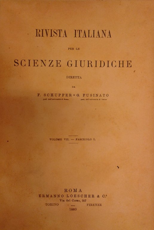 Rivista italiana per le scienze giuridiche. Vol. VII - 1889 | Immagine Gallery 2