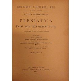 Rivista sperimentale di freniatria e di medicina legale delle alienazioni mentali. Organo della società freniatrica italiana. Vol. XXXVI - Anno 1910