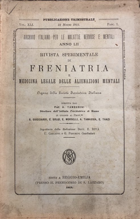 Rivista sperimentale di freniatria e di medicina legale delle alienazioni … | Immagine Gallery 3