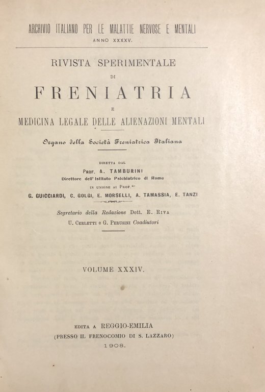Rivista sperimentale di freniatria e di medicina legale delle alienazioni … | Immagine Gallery 3