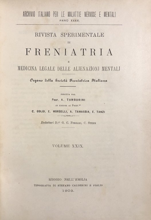 Rivista sperimentale di freniatria e di medicina legale delle alienazioni … | Immagine Gallery 3