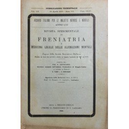 Rivista sperimentale di freniatria e di medicina legale delle alienazioni mentali. Organo della società freniatrica italiana. Vol. LIII - Anno 1929