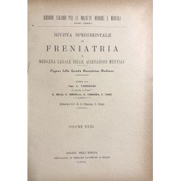 Rivista sperimentale di freniatria e di medicina legale delle alienazioni …