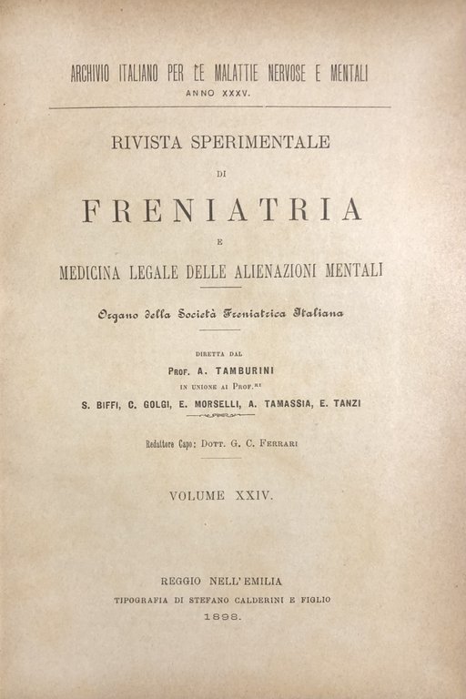 Rivista sperimentale di freniatria e di medicina legale delle alienazioni … | Immagine Gallery 3