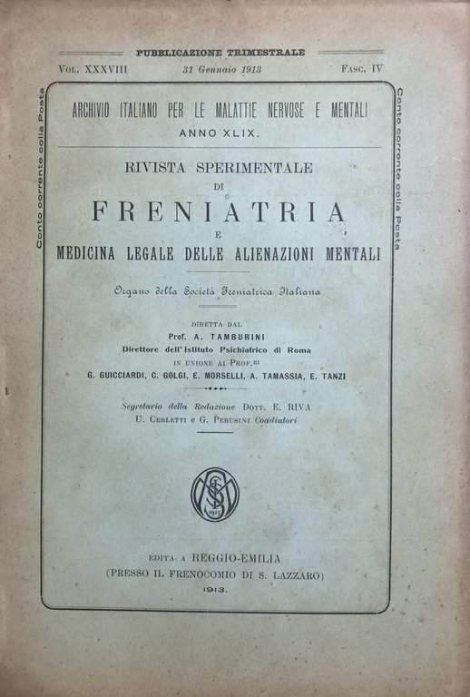 Rivista sperimentale di freniatria e di medicina legale delle alienazioni … | Immagine Gallery 3
