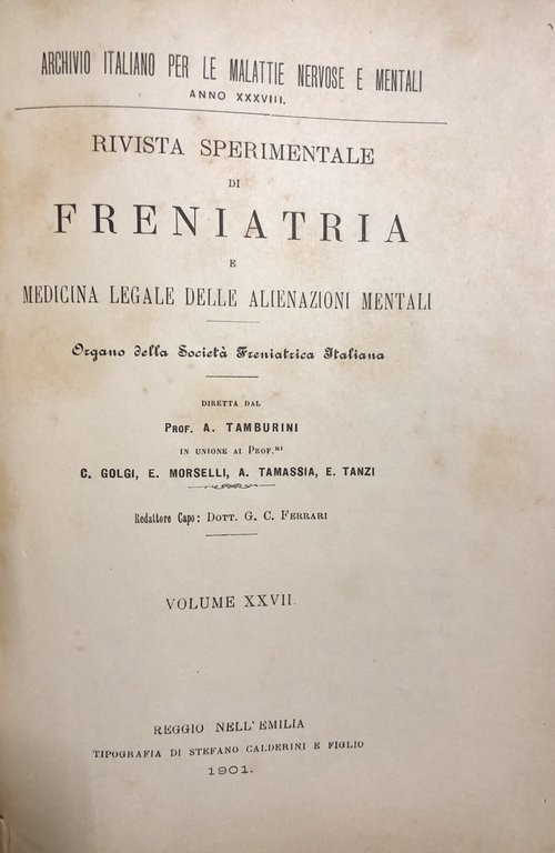 Rivista sperimentale di freniatria e di medicina legale delle alienazioni … | Immagine Gallery 3