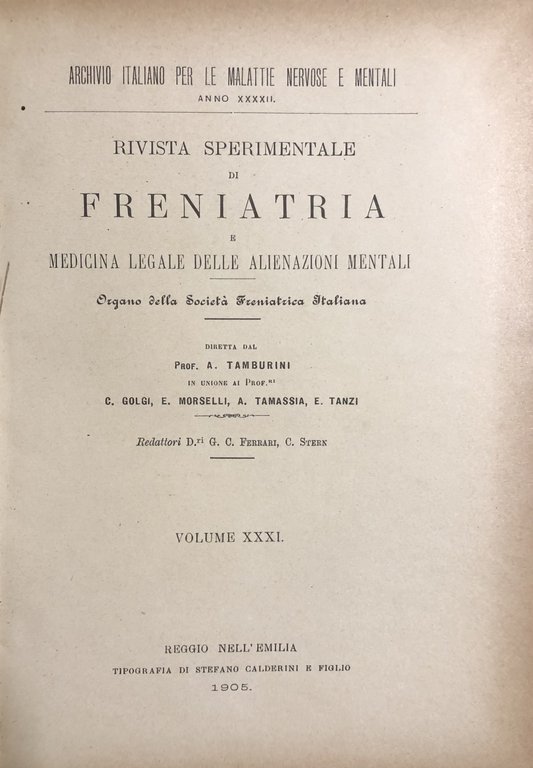 Rivista sperimentale di freniatria e di medicina legale delle alienazioni … | Immagine Gallery 3
