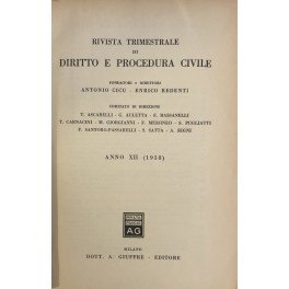 Rivista trimestrale di diritto e procedura civile. Fondata da: A. …