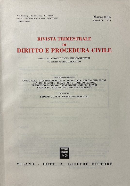 Rivista trimestrale di diritto e procedura civile. Fondata da: A. … | Immagine Gallery 2