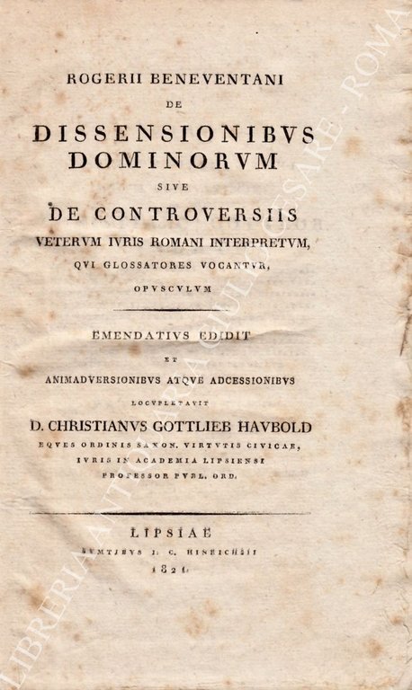 Rogerii Beneventani De dissensionibus dominorum sive de controversiis veterum iuris … | Immagine Gallery 2