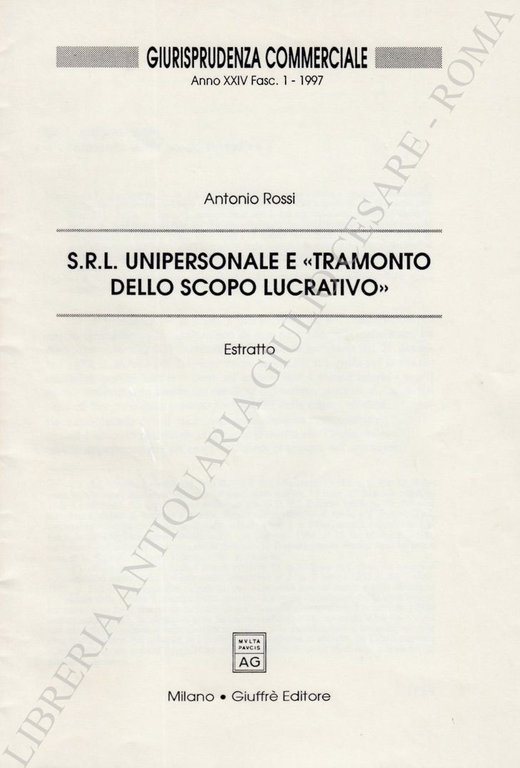 S.R.L. unipersonale e "tramonto dello scopo lucrativo" | Immagine Gallery 2