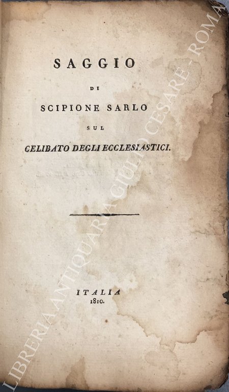 Saggio di Scipione Sarlo sul celibato degli ecclesiastici | Immagine Gallery 2