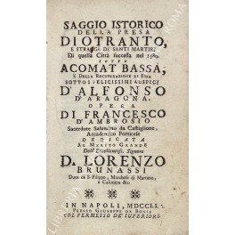 Saggio istorico della presa di Otranto, e stragge de santi … | Immagine principale