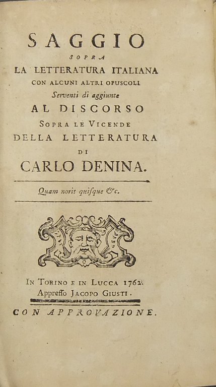 Saggio sopra la letteratura italiana, con alcuni altri opusculi serventi … | Immagine Gallery 2