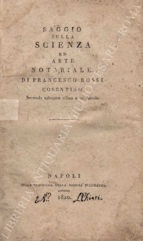 Saggio sulla scienza ed arte notariale di Francesco Rossi cosentino | Immagine Gallery 2