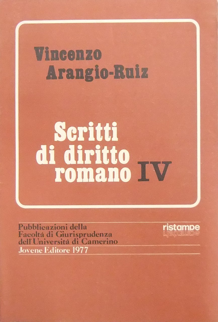 Scritti di diritto romano. Vol. IV | Immagine principale