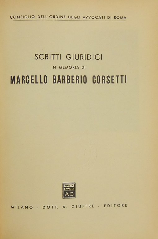 Scritti giuridici in memoria di Marcello Barberio Corsetti | Immagine Gallery 2