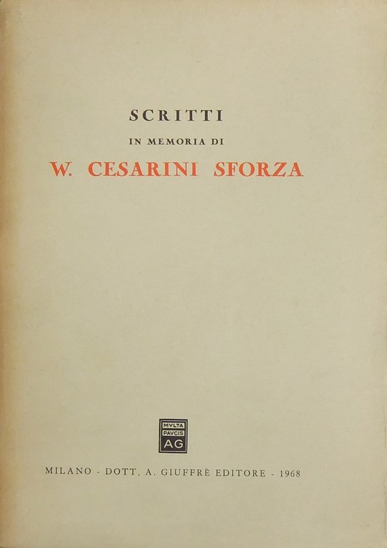 Scritti in memoria di W. Cesarini Sforza | Immagine Gallery 2
