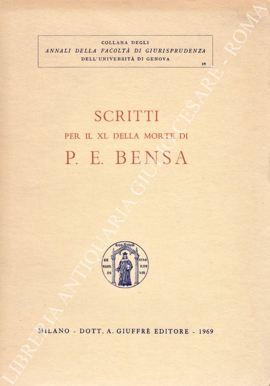 Scritti per il XL della morte di P. E. Bensa | Immagine Gallery 2