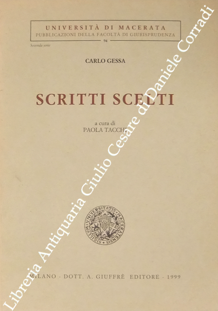 Scritti scelti. A cura di Paola Tacchi | Immagine Gallery 2