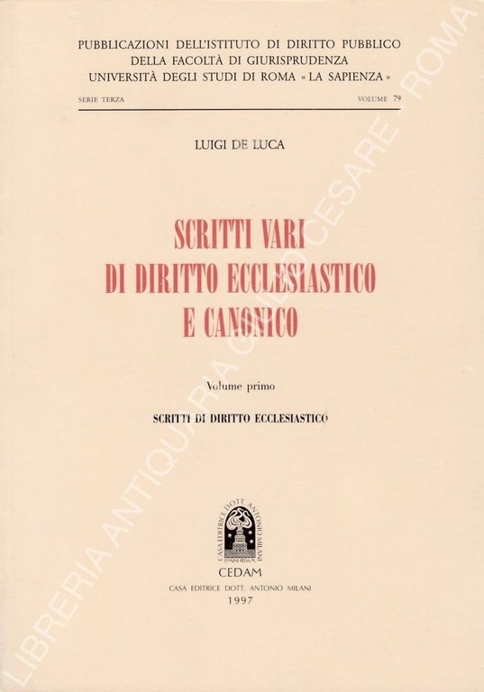 Scritti vari di diritto ecclesiastico e canonico. Vol. I - … | Immagine Gallery 2