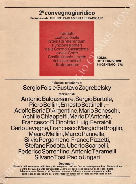 Secondo convegno giuridico. Promosso dal gruppo parlamentare radicale. Il dettato … | Immagine Gallery 2