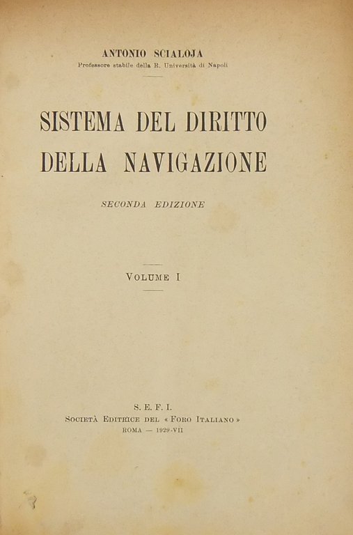 Sistema del diritto della navigazione. Vol. I (unico pubblicato) | Immagine Gallery 2