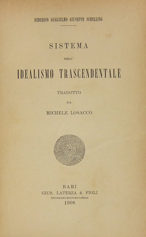 Sistema dell'idealismo trascendentale tradotto da Michele Losacco | Immagine Gallery 2
