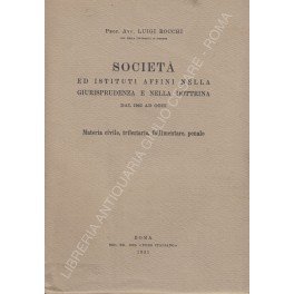 Società ed istituti affini nella giurisprudenza e nella dottrina dal …