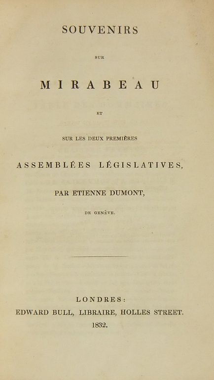 Souvenirs sur Mirabeau et sur deux premieres assemblees legislatives. | Immagine Gallery 2