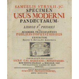 Specimen usus moderni pandectarum ad Libros V. priores in Academia …