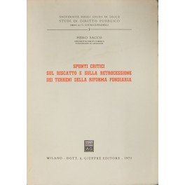 Spunti critici sul riscatto e sulla retrocessione dei terreni della …