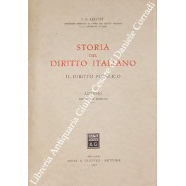 Storia del diritto italiano - Il diritto pubblico. Lezioni | Immagine principale