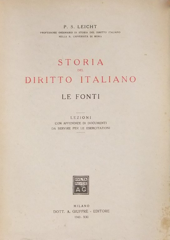 Storia del diritto italiano - Le fonti. Lezioni con appendice … | Immagine Gallery 2