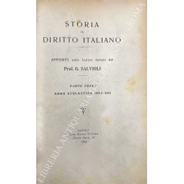 Storia del diritto italiano. Appunti sulle lezioni