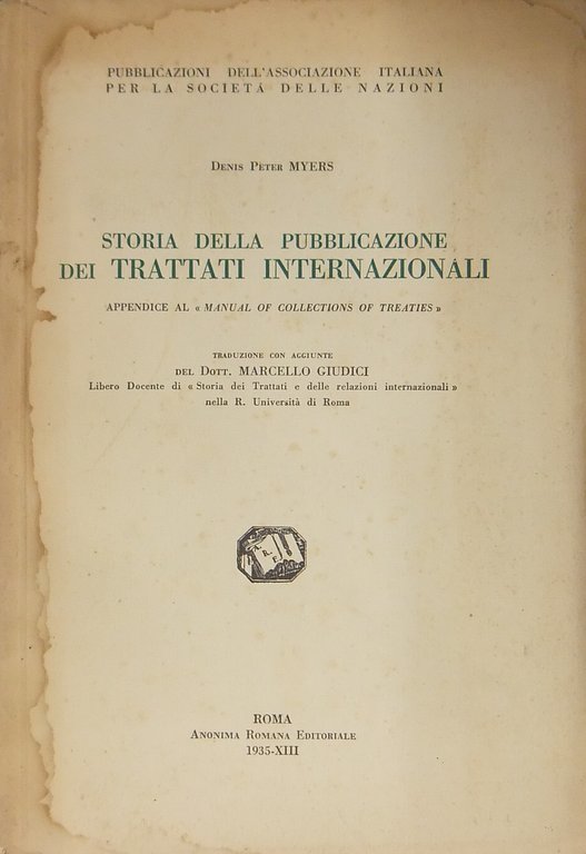 Storia della pubblicazione dei trattati internazionali. Appendice al Manual of … | Immagine Gallery 2